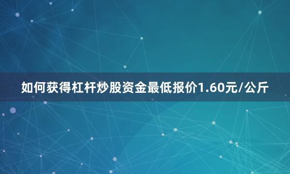 如何获得杠杆炒股资金最低报价1.60元/公斤